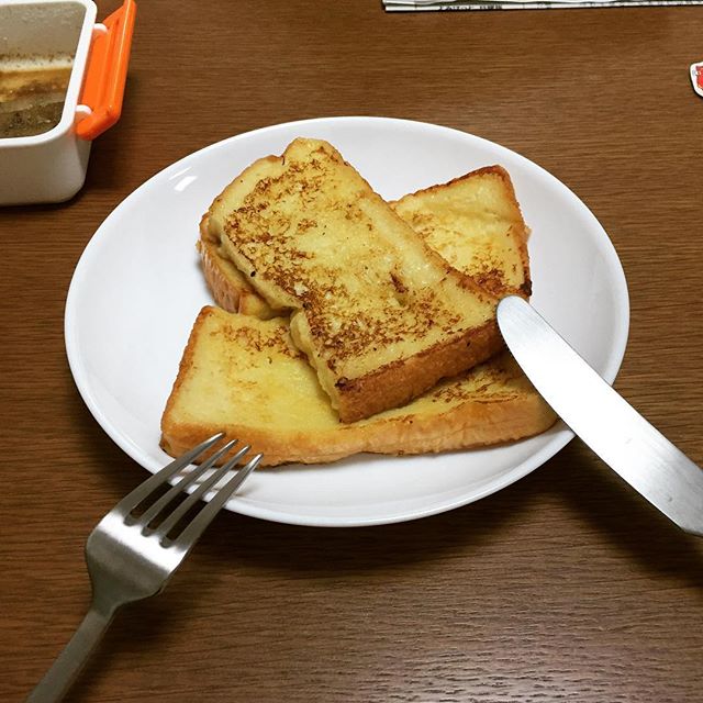 フレンチトースト作ってもらったー！うまー。